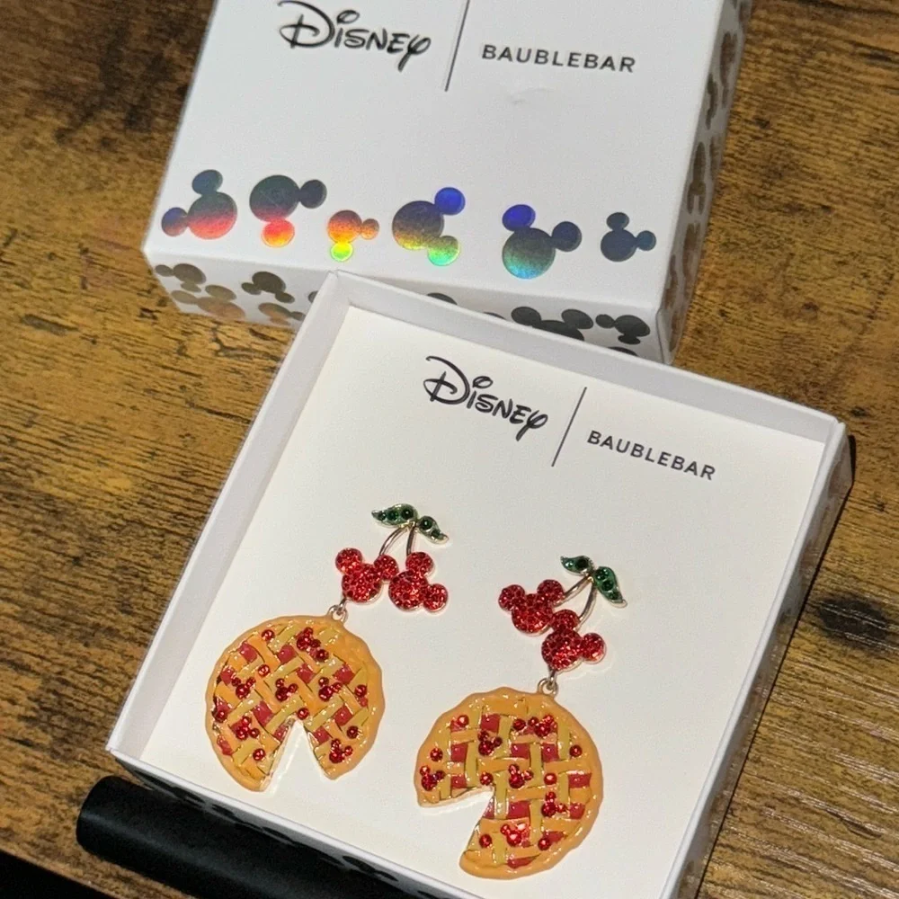 Disney Baublebar Cherry pie Thanksgiving earrings